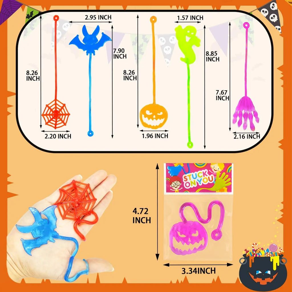 10Pcs Stretchable Climbing Spider Web Elastic Sticky Hand Novelty Toys for Kids Halloween Birthday Party Decorations Gifts