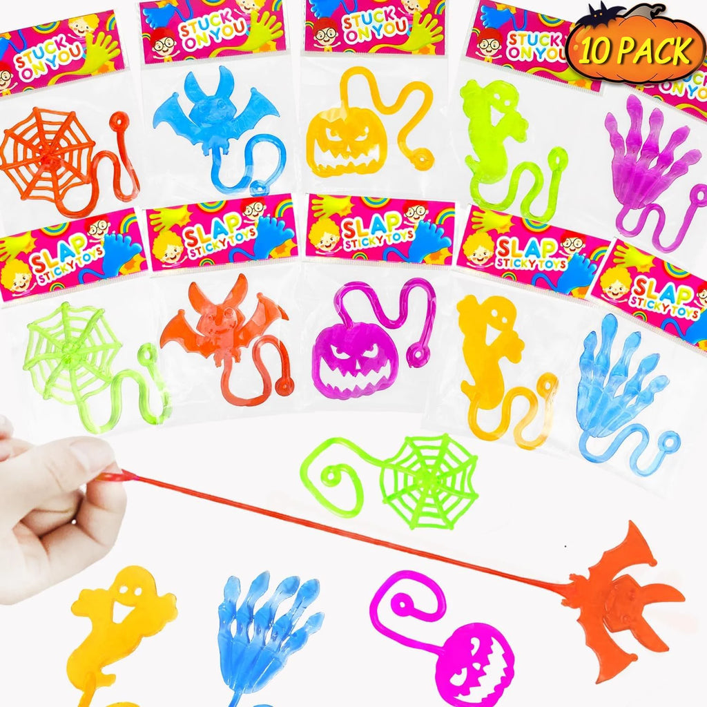 10Pcs Stretchable Climbing Spider Web Elastic Sticky Hand Novelty Toys for Kids Halloween Birthday Party Decorations Gifts