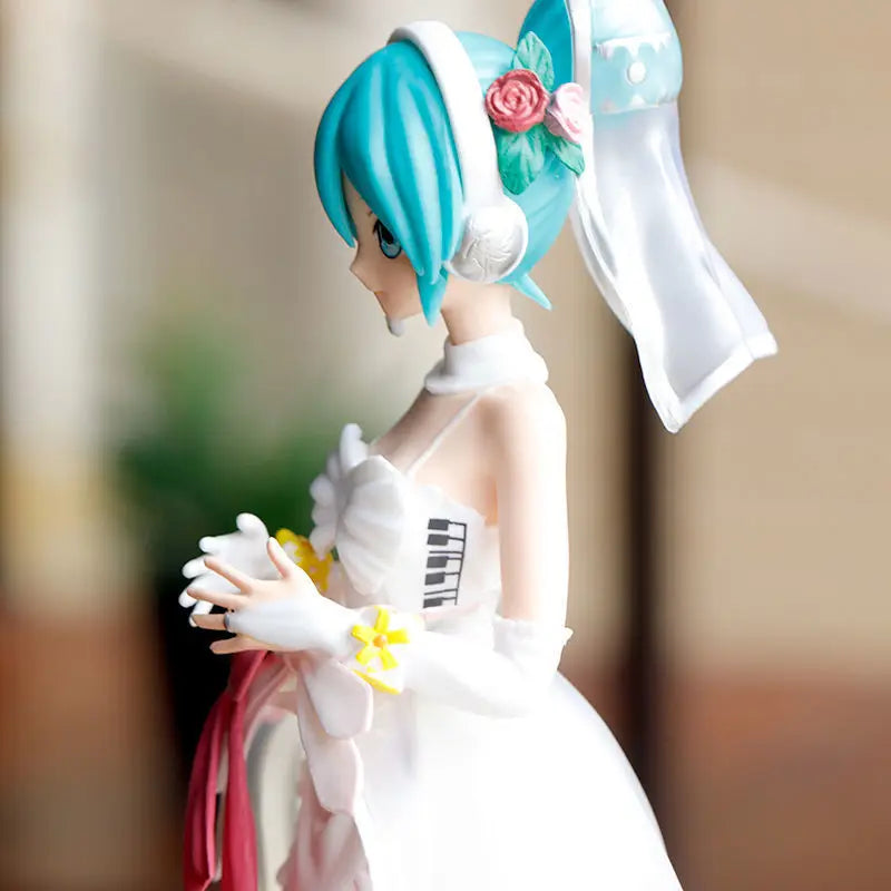 Anime Figure Wedding Dress Hatsune Miku Action Figures Kawaii Swimsuit Vocaloid PVC Collectible Model Toys Girl Gift