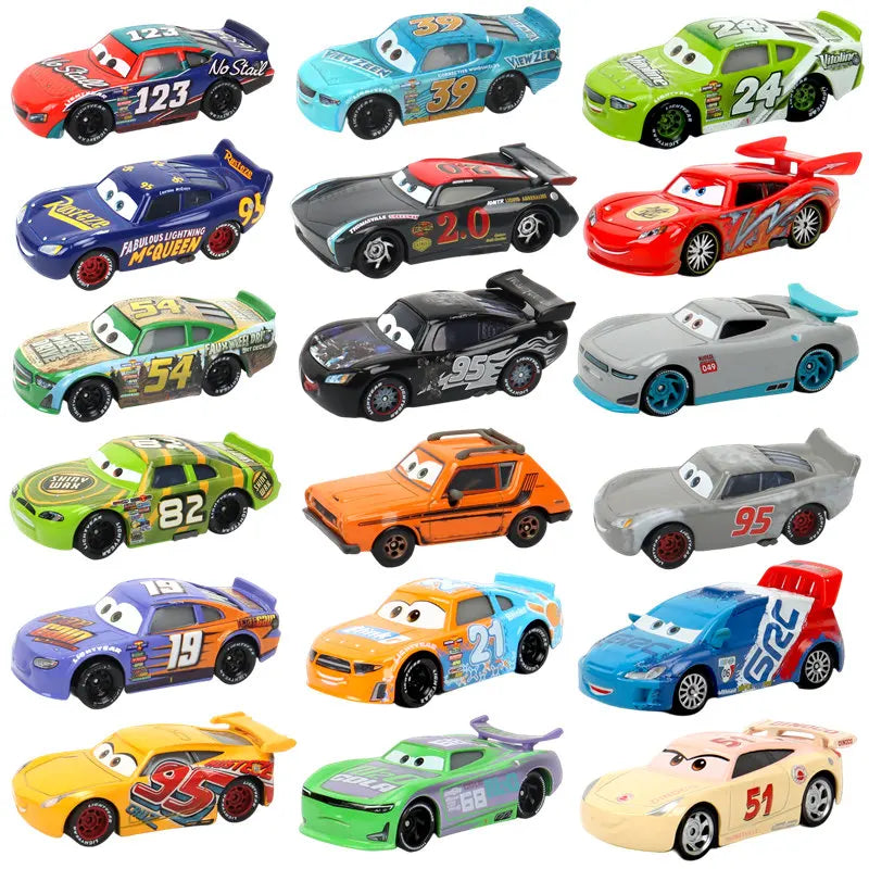 Genuine Disney Pixar Cars Lightning McQueen Toys Jackson Storm The King Mater 1:55 Diecast Metal Alloy Model Car Kid Gift