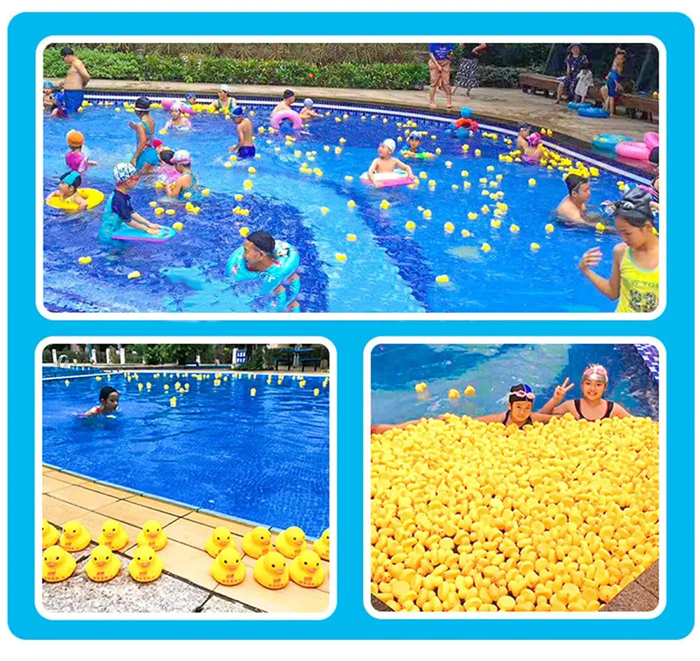 Yellow Rubber Ducks, Preschool Bath Toys Bathtub Floating Squeaky Duckies Gift for Baby Shower Infants Kids Toddler Party