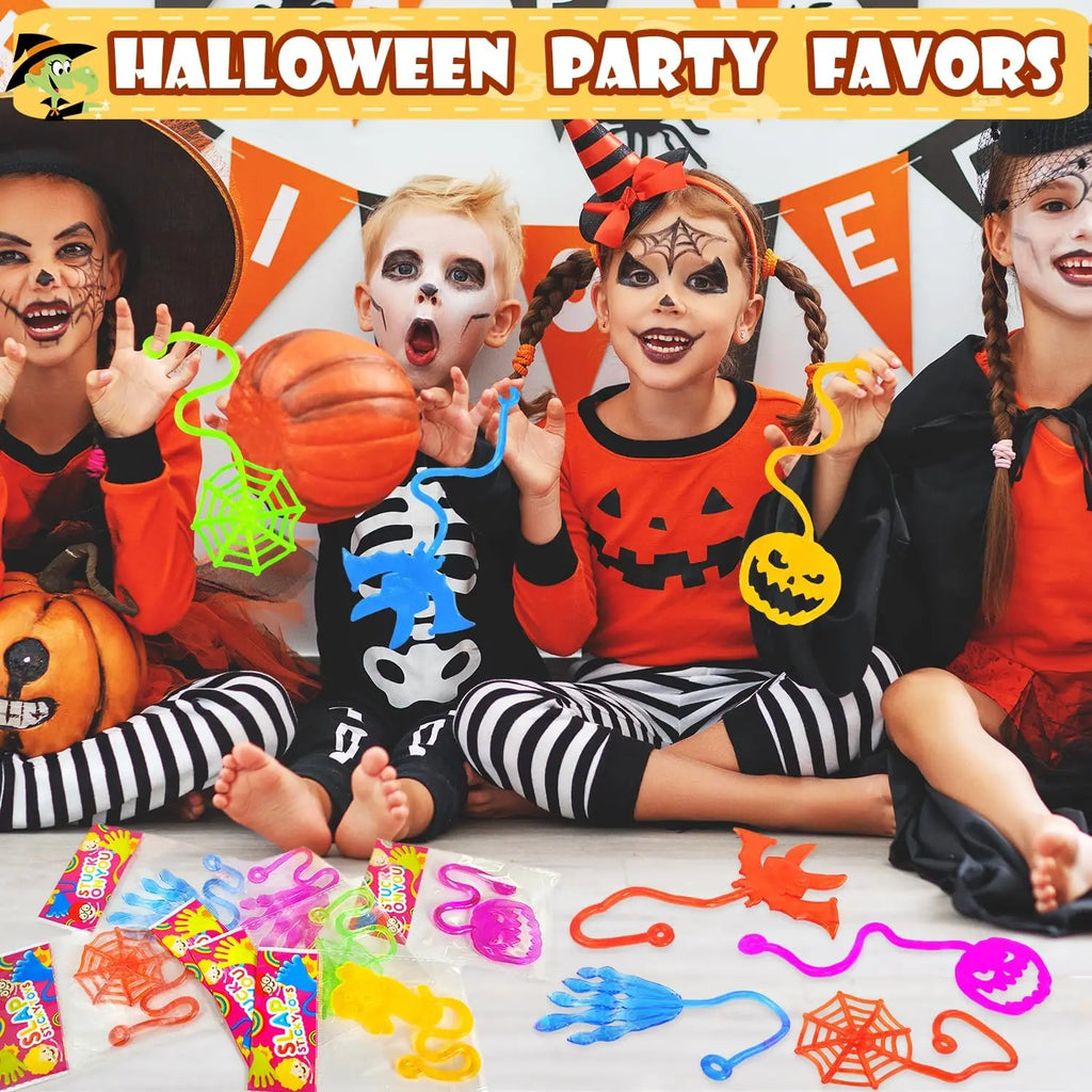 10Pcs Stretchable Climbing Spider Web Elastic Sticky Hand Novelty Toys for Kids Halloween Birthday Party Decorations Gifts